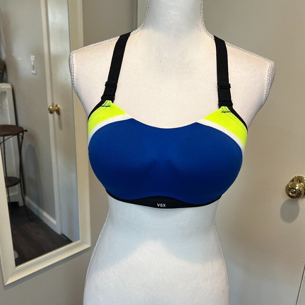 NWT Victoria Secret VSX Sport Royal Blue Ultimate Underwire Sport Bra, Size 34C